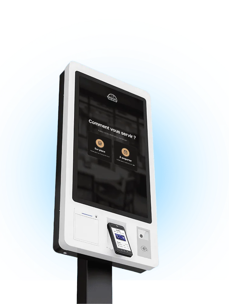 Borne de commande tactile Xpos One dans un restaurant